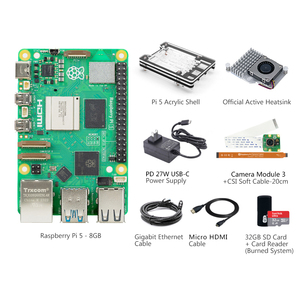 กล้อง <span class=keywords><strong>Raspberry</strong></span> Pi 5 2GB/4GB/8GB ชุดอุปกรณ์กล้องพื้นฐานสำหรับผู้เริ่มต้นใช้งานอย่างเป็นทางการการแสดงผล PCIe การขยายราสเบอร์รี่ Pi 5 Kit