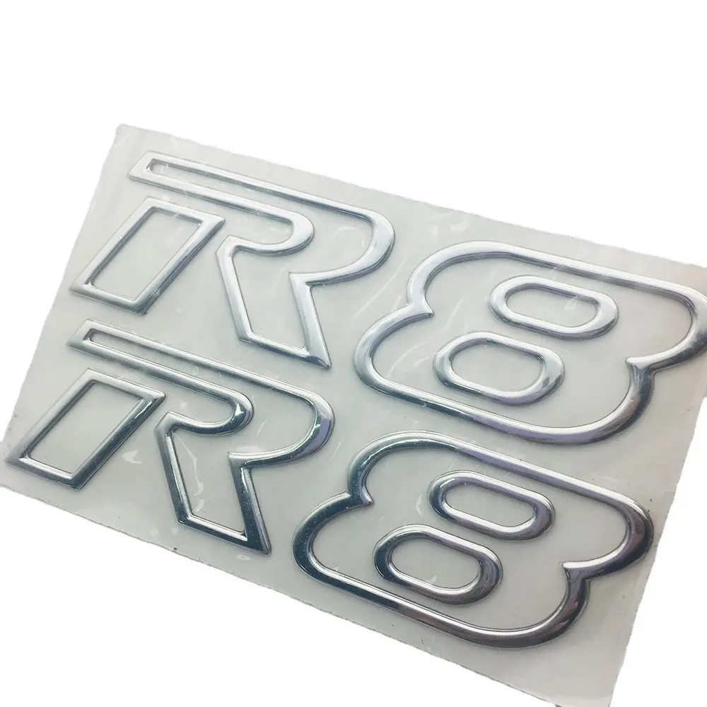 Alto desempenho design personalizado logotipo do carro cromo 3D letras macias etiquetas plásticas adesivos para carro