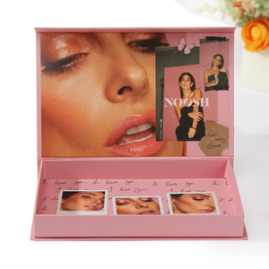Geri dönüşümlü özelleştirilmiş ambalaj zarif pembe küçük kozmetik kutusu makyaj kutu seti - Product Image 5