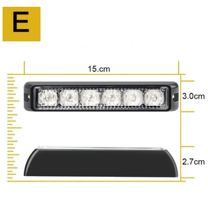 4 adet 6 LED Strobe işıklar araba izgara uyarı lambası beyaz Amber mavi kırmızı 12V 24v araba motosiklet flaşör el feneri - Product Image 3