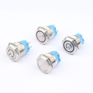 Interruttore della luce a LED di corrente da 22MM 5A interruttore a pulsante in metallo a scatto impermeabile IP67 - Product Image 5