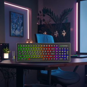 Havit KB894CM 101 teclas profesional LED retroiluminado USB Gaming Keyboard Rainbow multifunción retroiluminado Layout - Product Image 5