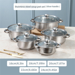 Yolecen Bộ 10 món đồ dùng nhà bếp bằng thép không gỉ bền vững cổ điển với nhiều nắp kính màu phù hợp với nhiều loại bếp khác nhau - Product Image 5