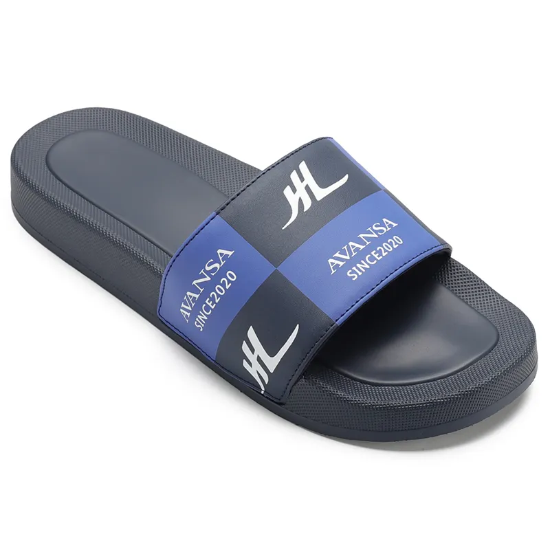 Henghao nuove pantofole da casa personalizzate all'ingrosso Oem suola in Pu morbide pantofole personalizzate pantofole in pelle da uomo con schiuma alta