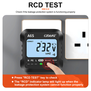 <strong>Detectable</strong> 7 Type Wiring Status Socket Plug Tester Detector Analyzer With 2.2&quot; LCD Screen and Indicator Lamps Displaying - Product Image 5
