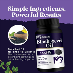 Kapsul pemutih kulit Label pribadi dukungan kekebalan tubuh kuat Gumi minyak biji Jinten hitam organik untuk suplemen pertumbuhan rambut - Product Image 2