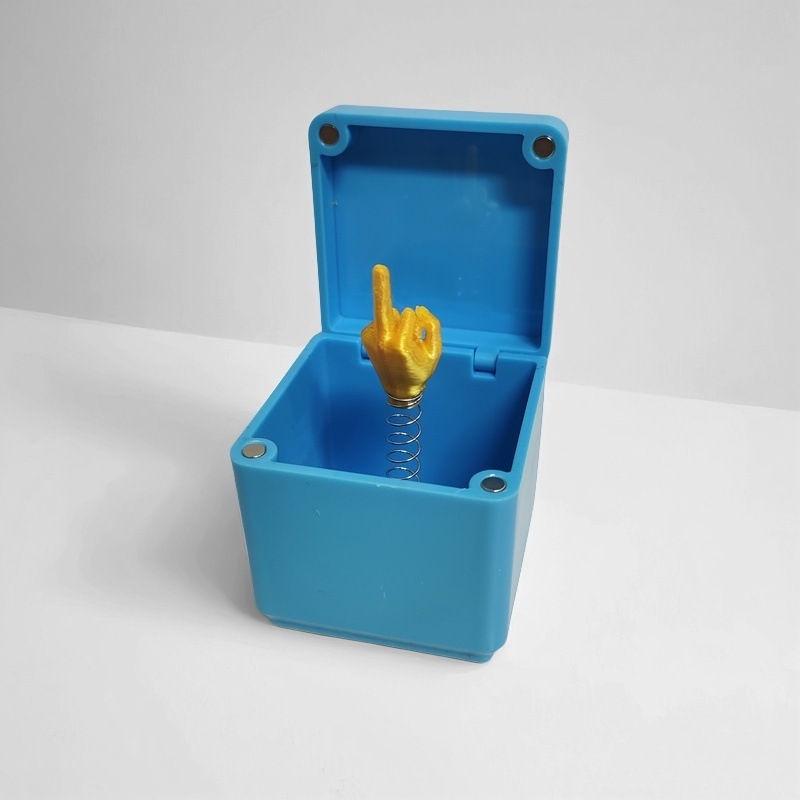 Blue middle finger gift box