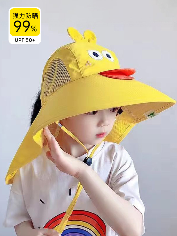 Cappello di protezione solare anatra gialla