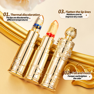 Bán buôn Vegan lâu dài Lip Balm 2 màu sắc hoa trang điểm nhiệt độ ma thuật Son môi thay đổi màu son môi - Product Image 3