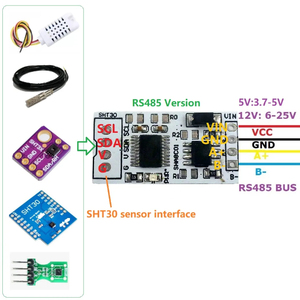 DC 3,7-25 V SHT30 SHT3X RS485 RS232 TTL Modbus Rtu Temperatur- und Luftfeuchtigkeits-Sensor Fernüberwachungsmonitor Digitalthermometer - Product Image 2