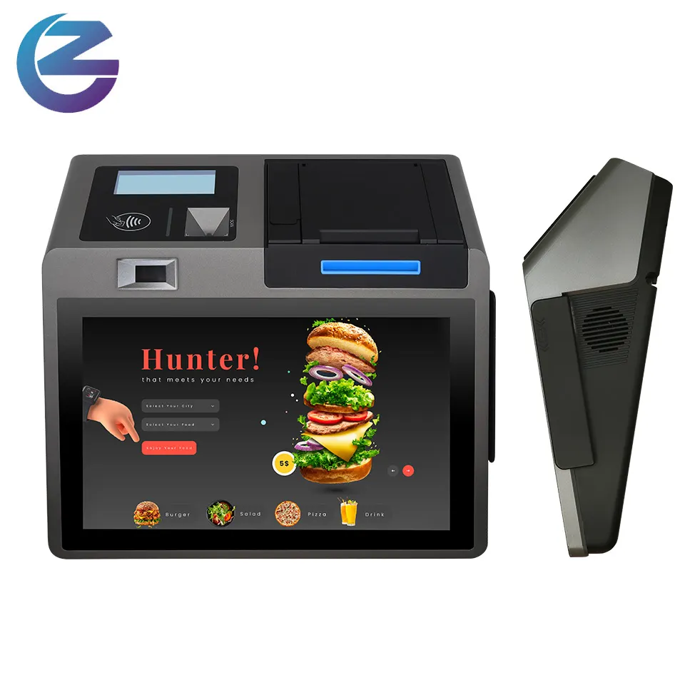Restoran gıda siparişi POS makinesi Z100 çift ekran 10.1 inç POS yazarkasa yazıcı ve tarayıcı ile iç