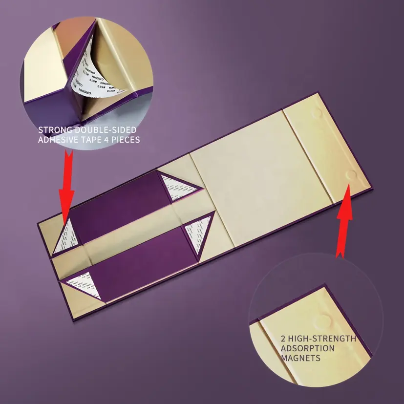 Custom logo printed cardboard folded luxury rigid packaging large magnetic basket gift box