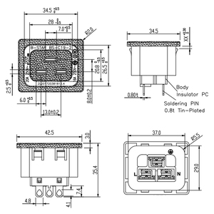 IEC C19 POWER AC FEMALE INLET 3 Pin SOCKET <strong>16A</strong>/20 250V Connector Outlet <strong>Plug</strong> - Product Image 2
