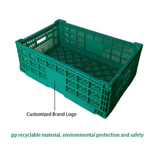 High Quality PP Mesh <strong>Stackable</strong> <strong>Crates</strong> <strong>Plastic</strong> Foldable Vegetable <strong>and</strong> Fruit Storage <strong>Crate</strong> for Supermarket Storage - Product Image 3