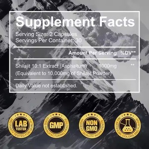 Grosir alami organik kapsul Shilajit Label pribadi Resin Shilajit murni kapsul suplemen diet kesehatan Himalaya - Product Image 3