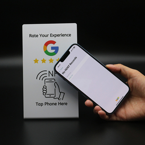 ที่ตั้งจอแสดงผล NFC 13.56MHz ปรับแต่งได้แบบไม่ต้องสัมผัสพร้อมรหัส QR สำหรับ Google รีวิวกันน้ำด้วยวัสดุ PVC - Product Image 2