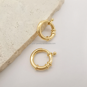 连接器扣纯金珠宝发现真黄金扣项链DIY黄金配件 - Product Image 2