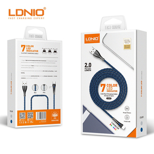 7 renkli LED 2M şarj ve 462 mikro tip C yüksek hızlı veri kablosu ile LDNIO LS senkronizasyon kablosu tel veri kablosu - Product Image 1