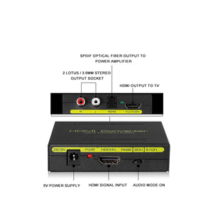 Convertidor de audio digital Splitter Fiber 5,1 DTS AC3 Decodificador de audio a codificador de video digital analógico de tono rojo y blanco - Product Image 4