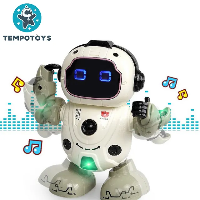 Nuovi Robot Tempo per bambini per bambini che ballano giocattoli Robot elettrici intelligenti con luci e musica Juguete