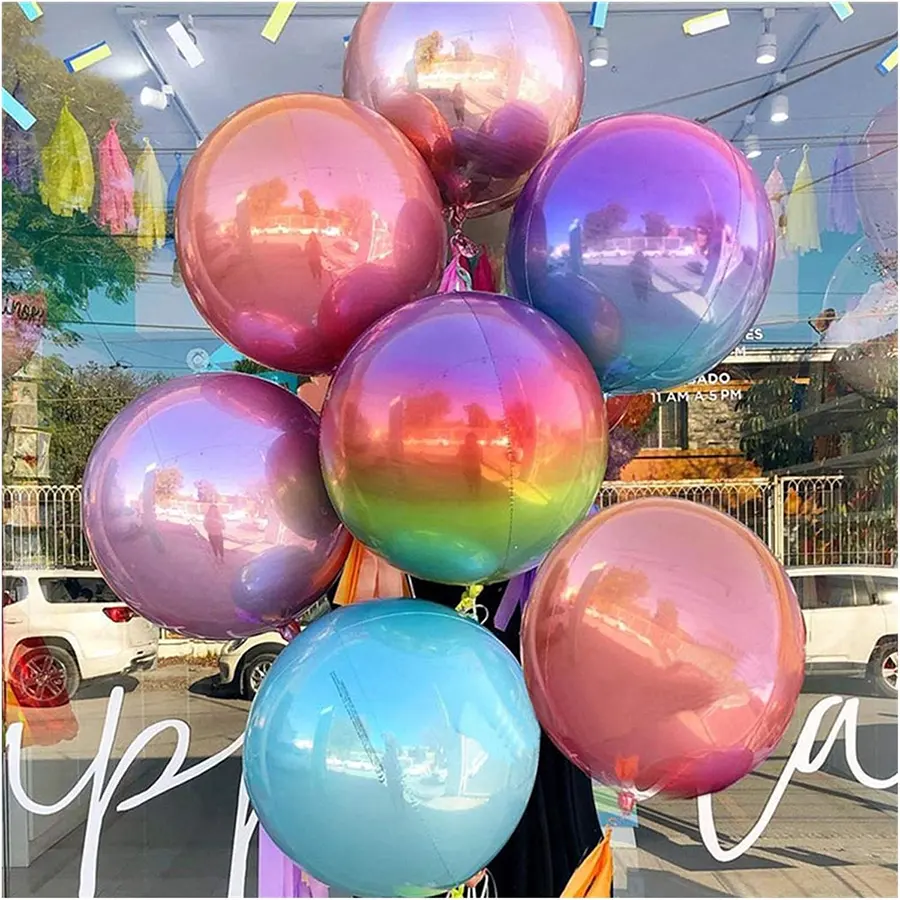 Großhandel 4D Mylar Luftballons Globos Sphärischer Spiegel Ballon Ombre Orb Ballon für Party dekoration
