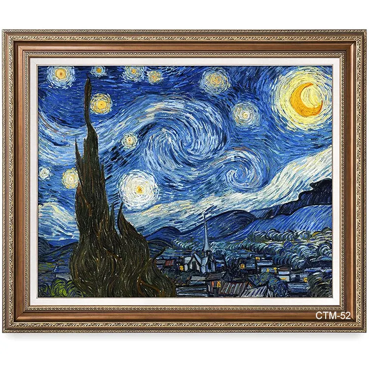 Vincent Van Gogh-pintura de Noche Estrellada, impresiones de arte clásico Giclee, arte enmarcado para sala de estar, gran oferta