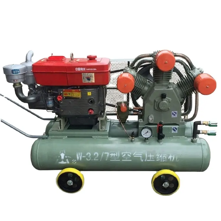 Chinese supplier 100L diesel piston air compressor for mining equipment