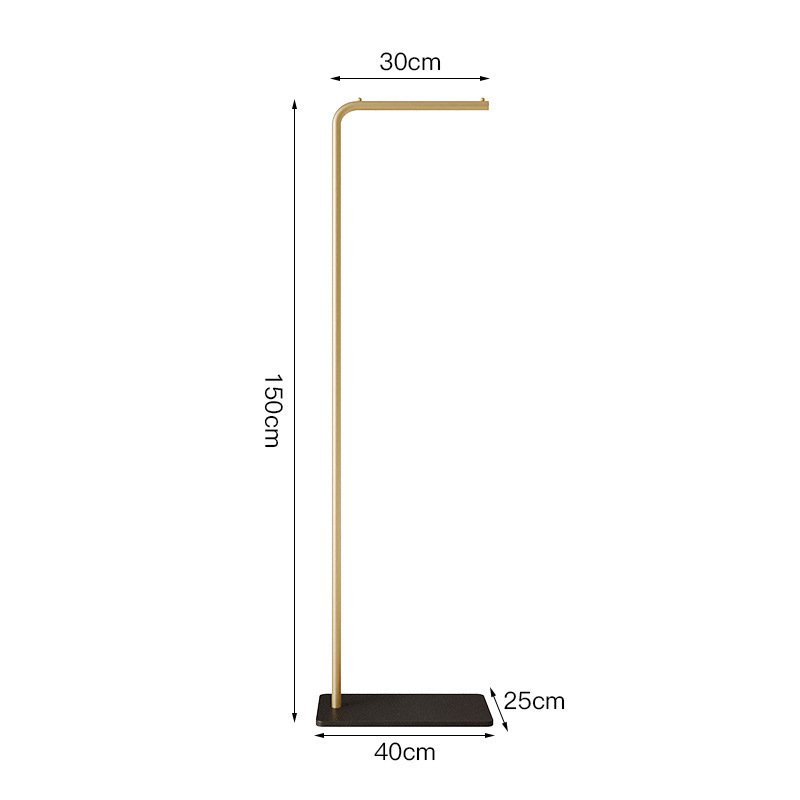 L-shaped (150) gold stand with black base