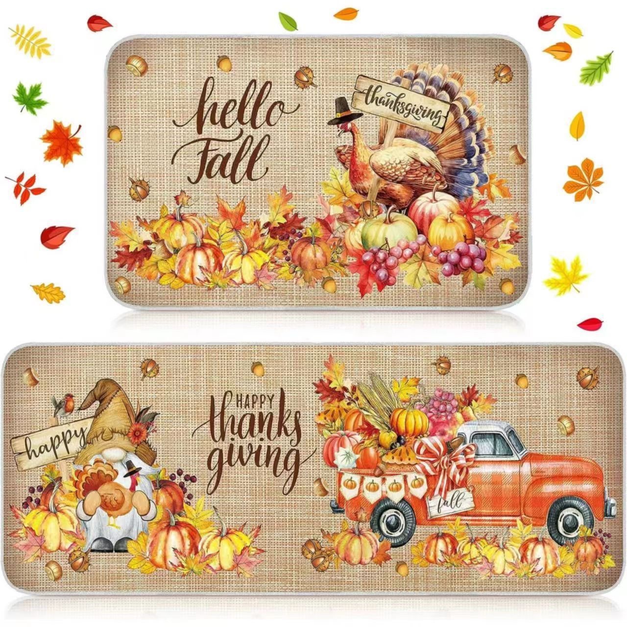 Pumpkin kitchen mat -1