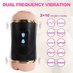 Sulu Lamour 0.71Kg 2 In 1 titreşimli Oral ve vajina Masturbator darbe iş makinesi için seks oyuncakları erkekler