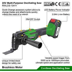 20V Lithium Battery Electric Cordless <strong>Multi</strong> Purpose <strong>Function</strong> <strong>Oscillating</strong> <strong>Tools</strong> Sanding Cutting Scraping Reciprocating Swing Saws - Product Image 2