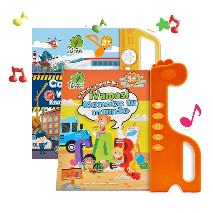 O dinossauro plástico elétrico das crianças figura livros interativos do brinquedo educativo da história com som para 12 Olds do mês