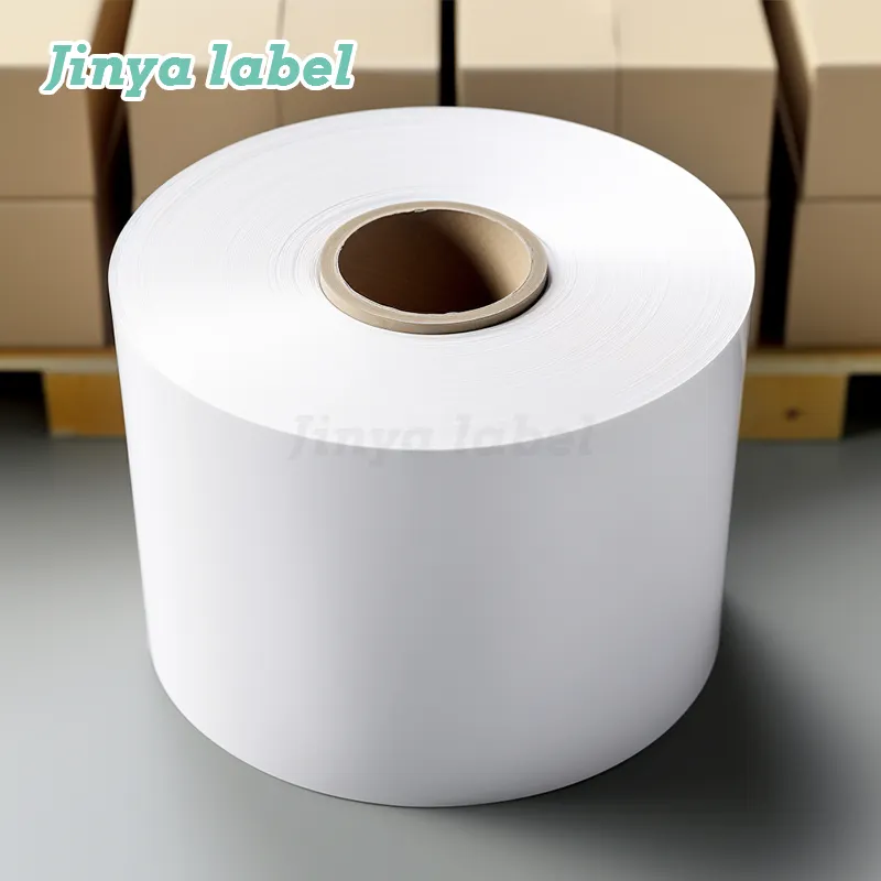 Jinya 접착 스티커 반 광택 종이 및 흰색 유리 코팅 라벨