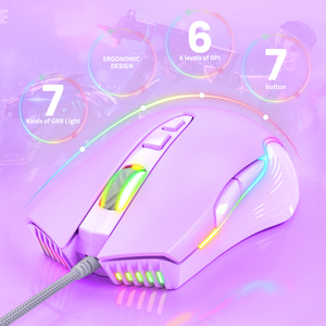 Onikuma Cw905 Purple Mouse Shell Computer Mouse <strong>Brands</strong> Cheap Gaming Usb Mouse 1200 <strong>Dpi</strong> With Rgb Led Light