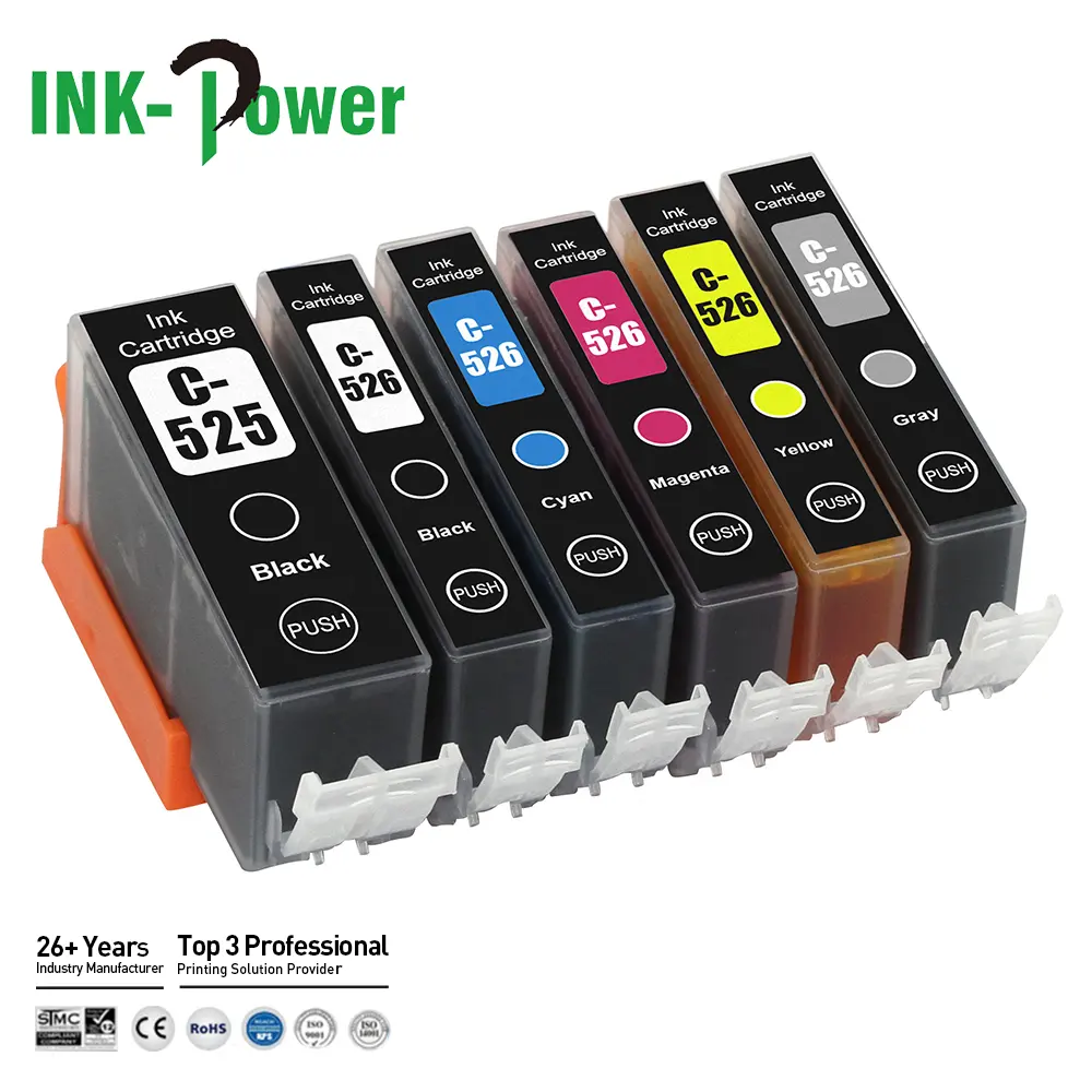 INK-POWER 525 526 PGI-525 CLI-526 PGI525 CLI526 Cartouche d'encre couleur compatible de qualité supérieure pour imprimante Canon PIXMA MG6150