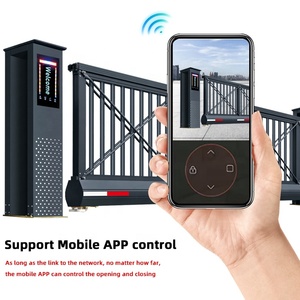 Hiện đại nhôm công nghiệp kim loại chính đường lái xe cổng tự động cửa trượt cantilever cổng lối vào có thể thu vào cửa - Product Image 4