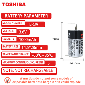 Yaskawa servo sistemi mutlak kodlayıcı 3.6 için uygun TOSHIBA ER3V JZSP-BA01 V lityum pil - Product Image 2