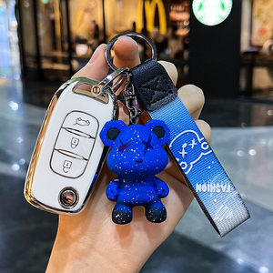 Silver Edge TPU <strong>Key</strong> Cover with Keychain Fit for Renault Clio <strong>Espace</strong> 5 Master Bus Talisman Megane Protector Holder Accessories - Product Image 4