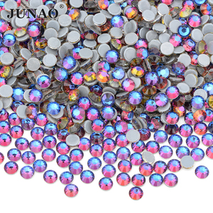 SS 6 8 10 <span class=keywords><strong>16</strong></span> 20 30 平背铁 Strass Hot Fix 水晶石贴花彩虹修补程序玻璃水钻衣服