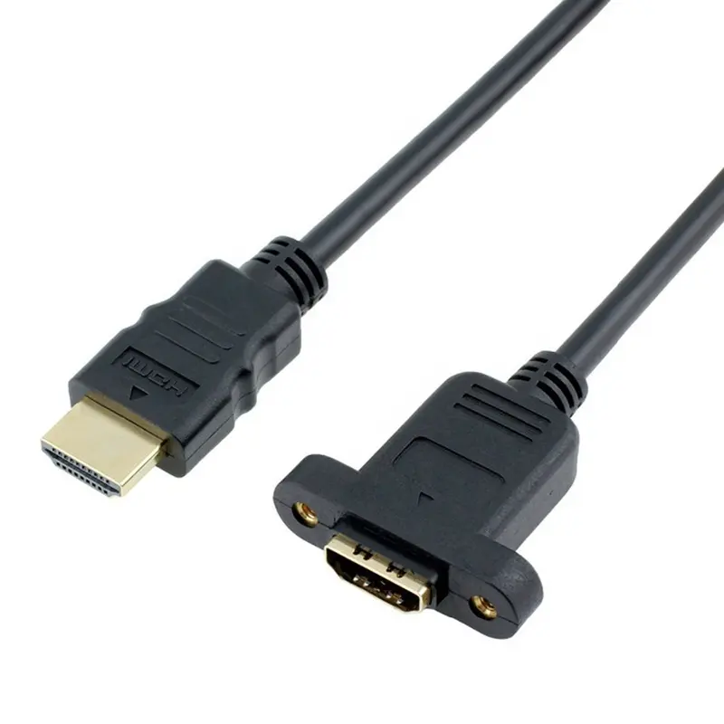 उच्च गति 1080P पेंच पैनल माउंट पुरुष के लिए महिला HDMI केबलों Kabel V1.4 महिला महिला पैनल माउंट HDMI करने के लिए विस्तार केबल कॉर्ड