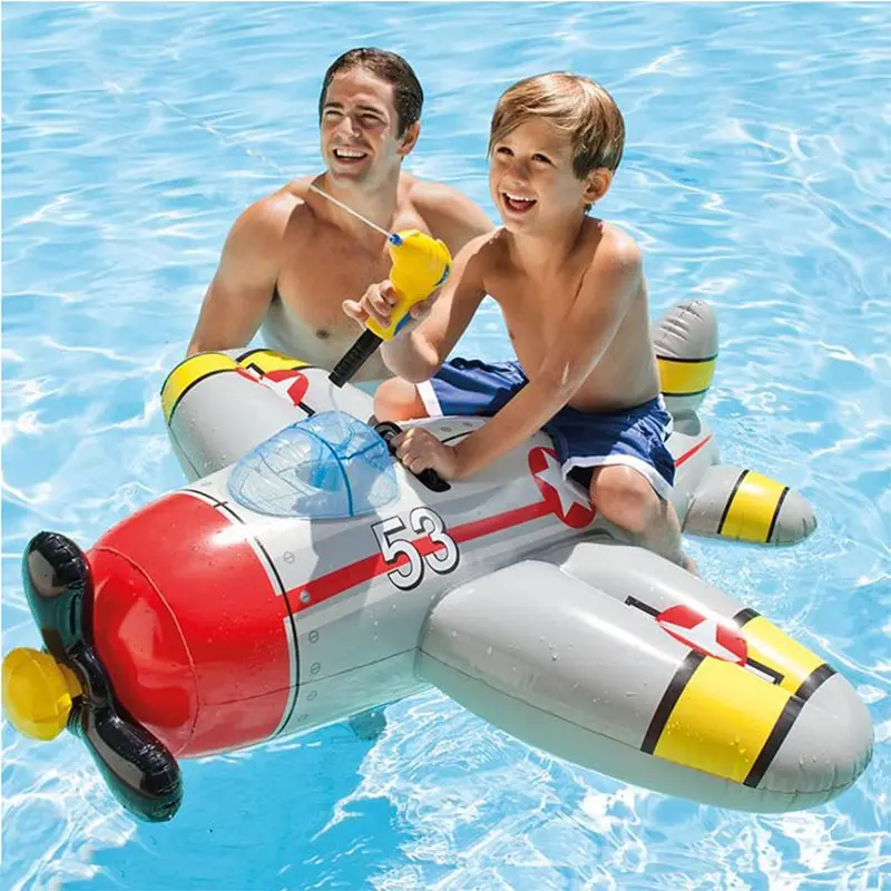Summer hot selling Inflatable child seat airplane seat float row inflatable model seaplane toy