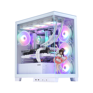 SAMAOEMデュアル強化ガラスデスクトップコンピューターケース<span class=keywords><strong>PC</strong></span>ゲーミングケーシングゲーマータイプCUsb3.0マイクロATXケース - Product Image 2