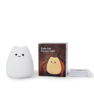 Silikon Berührungs sensor LED Nachtlicht für Kinder Baby Kinder 7 Farben Bunte weiche Cartoon Katze USB Nacht lampe