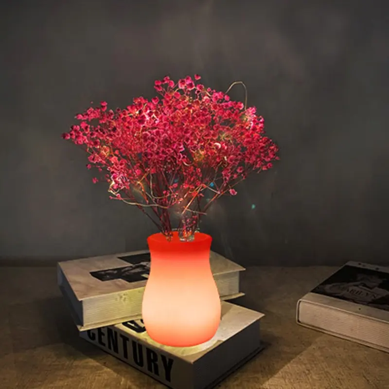 Modern artificial decorativo LED flor vaso luz LED plantador