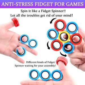 Lo lắng cứu trợ 3pcs thiết lập nhiều màu từ Nhẫn <span class=keywords><strong>spinner</strong></span> thần tài đồ chơi món quà mới lạ cho 8 + tuổi bé trai cô gái - Product Image 5