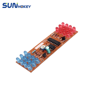 Elektronik DIY kiti kırmızı mavi çift renk yanıp sönen ışıklar Strobe NE555 CD4017 elektronik uygulama öğrenme kitleri Suite - Product Image 2