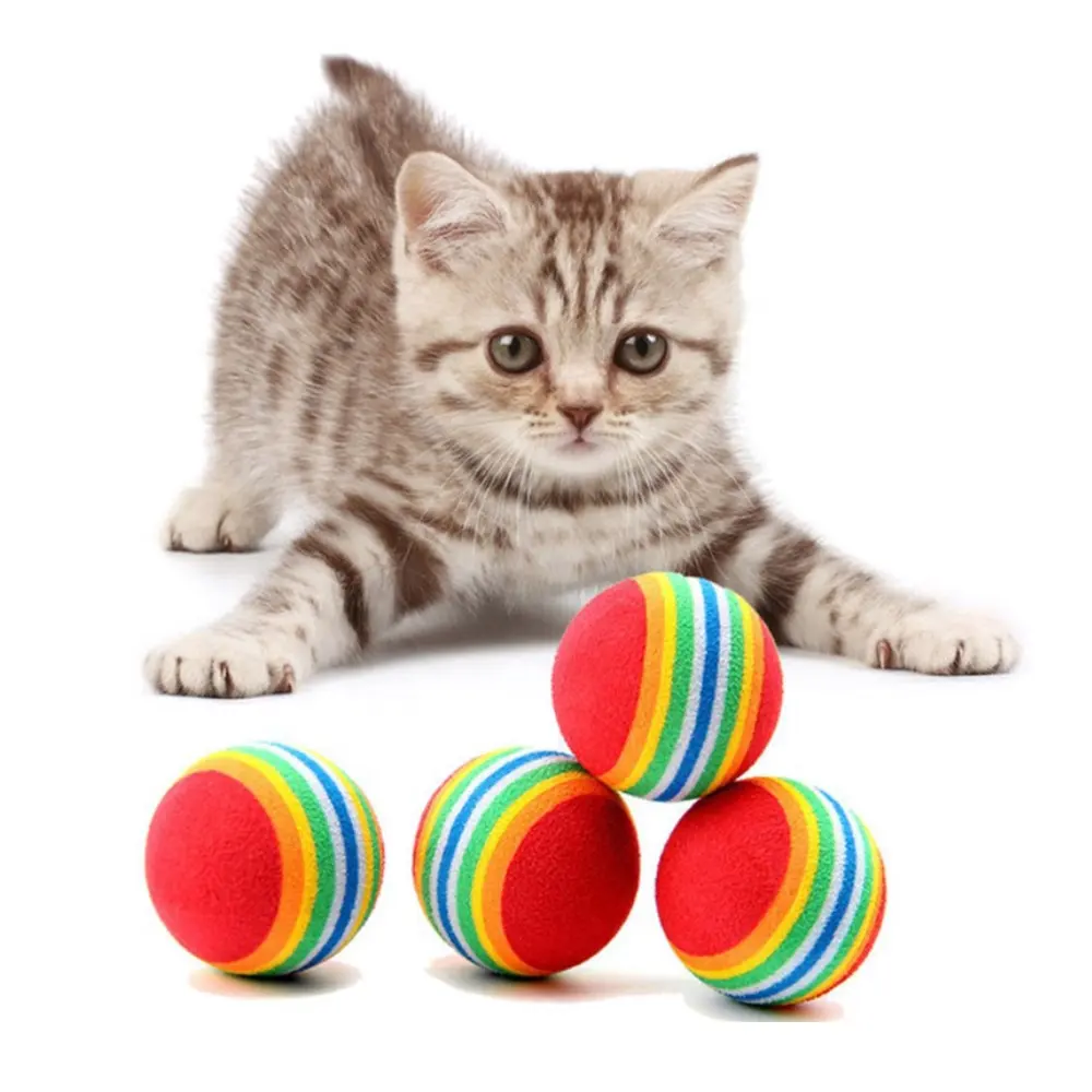 Mainan bola kunyah kucing kunyah tahan lama busa spons Golf lateks ramah lingkungan EVA bola karet merah mainan hewan peliharaan mendukung 4-7 hari 10 buah