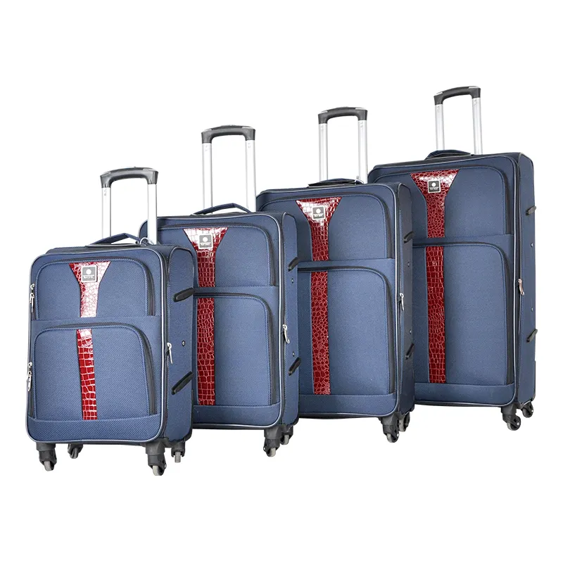 Custom cheap price iron trolley luggage sets 20" 24" 28" 32" four pieces sets travel trolley bags