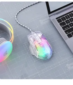 Skyloong Mouse da gioco con cavo trasparente RGB retroilluminazione 7 pulsanti 6 DPI regolazione personalizzata programmazione Mouse per Computer - Product Image 5