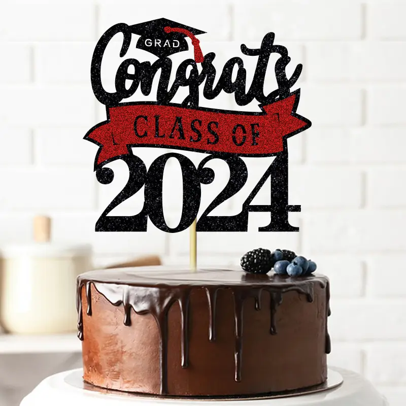 Bán buôn bánh trang trí toppers tốt nghiệp bánh trang trí nguồn cung cấp 2024 mới tốt nghiệp Acrylic bánh toppers